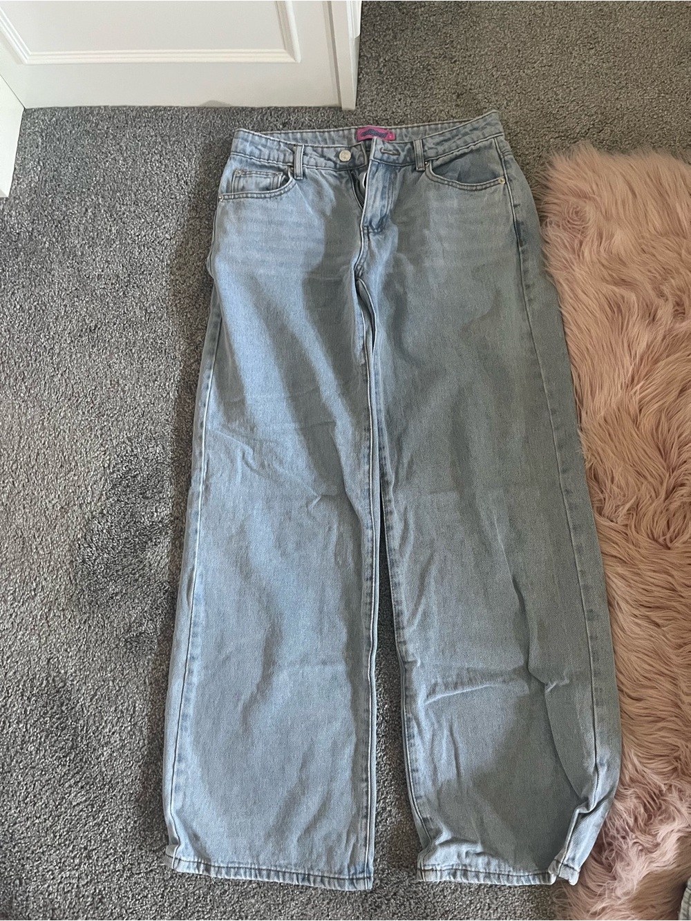 Edikted Light Blue Wide-Leg Jeans